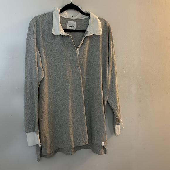 ARIE GRAY COLLARED SWEATER - Picture 5 of 11